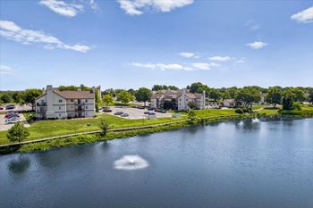 Lake fountain and waterfront living